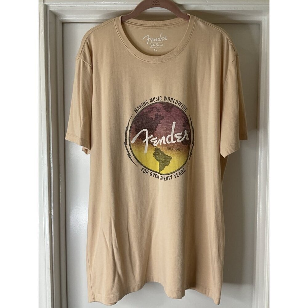 Lucky Brand Men's Fender Electric Guitar T-Shirt Size XL